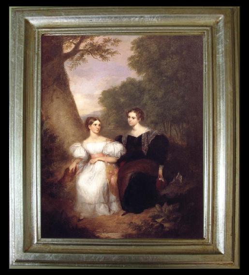 framed  Asher Brown Durand Portrait of the Artist-s Wife and her sister, Ta100